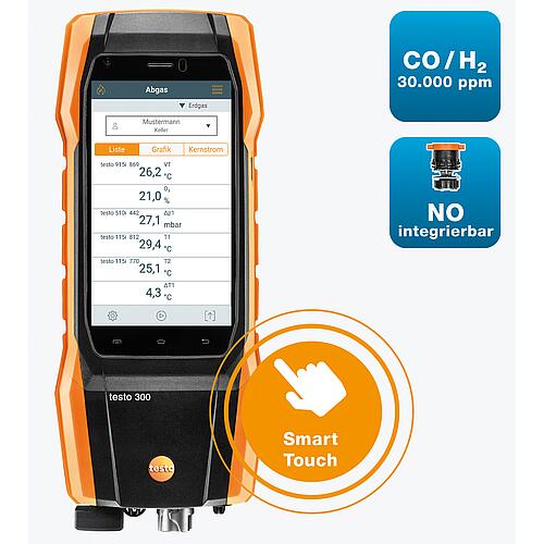 Analyseur de combustion testo 300 Profi-Set Basic Plus Anwendung 1