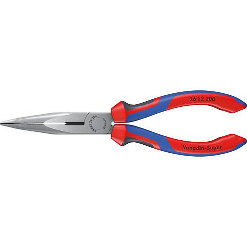 Needle nose pliers with cutting edge, pantograph pliers, dual-component handles, head polished Standard 1