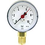 Bourdon tube pressure gauge ø 80 mm, DN 15 (1/2“) radial