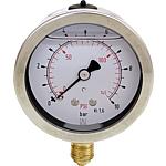 Bourdon tube pressure gauge with glycerine filling