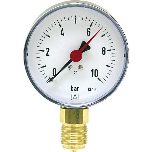 Bourdon tube pressure gauge ø 80 mm, DN 15 (1/2“) radial