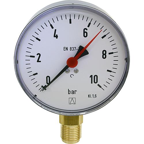 Bourdon tube pressure gauge ø 100 mm, DN15 (1/2") radial Standard 1
