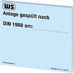 Wartungsaufkleber "Spülen Leitungsanlage nach DIN 1988"