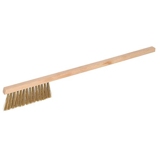 Brosse de nettoyage en laiton, bois, 52 cm, coupe longue, étroite, 2 rangées