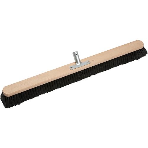 8-row hall broom 80 cm wood with metal holder Hair mixture