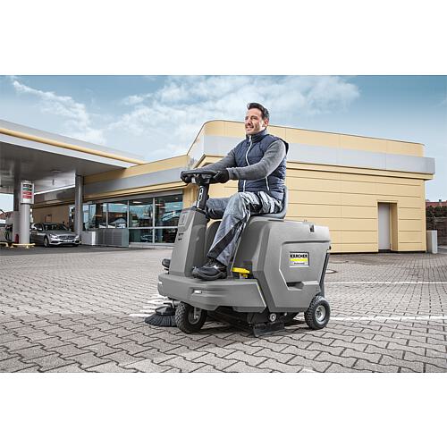 Ride-on sweeper KM 85/50 R Bp Pack with electric drive of machine, roller and side brush for indoor and outdoor use