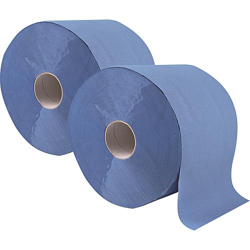 Grand rouleau de chiffons de nettoyage bleu, 2 couches, 22 x 35 cm, conditionnement = 2 pièces