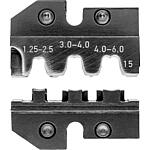 Crimp die for crimping system pliers, lug connectors and uninsulated open connectors, 1.25-2.5 and 3.0-6.0 ²