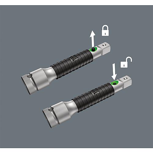 Flexible-Lock" extension with quick-release sleeve Anwendung 1