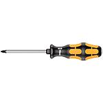 Pozidriv screwdriver with impact cap, full-length blade with hexagon, Black Point tip