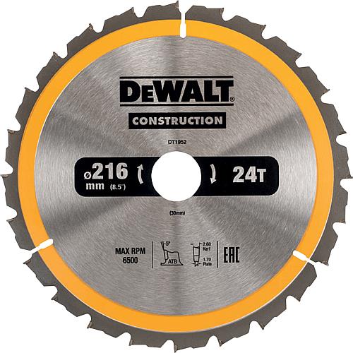 Circular saw blade for construction, ø 216 x 30 mm Standard 1