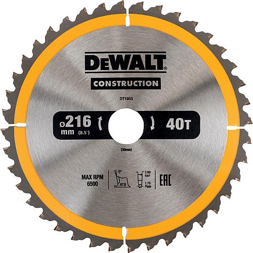 Circular saw blade for construction, ø 216 x 30 mm Standard 2