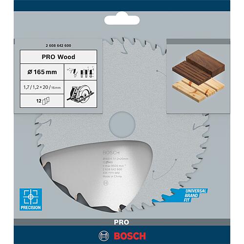 Circular saw blades (Bosch) Ø 165 x 20 with 12 teeth for longitudinal and cross cuts in wood