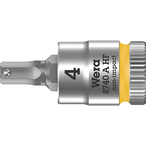 Ratchet bit WERA 8740 A HF hexagonal socket 4mm length 28.0mm drive 6.3mm (1/4")