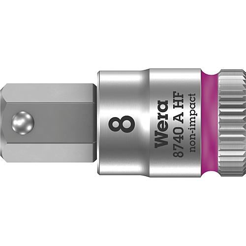 Ratchet bit WERA 8740 A HF hexagonal socket 8mm length 28.0mm drive 6.3mm (1/4")