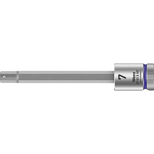 Cle a cliquet WERA 8740 B HF six pans femelle 7mm L=100,0mm traction 9,52mm (3/8")