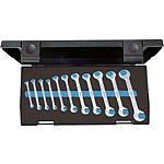 Open-ended spanner set, metric, small, 11-piece