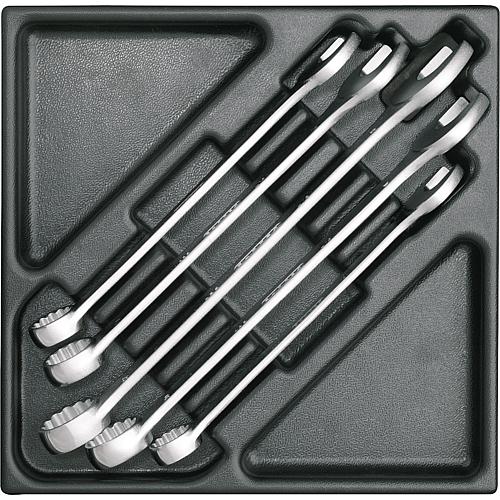 Combination spanner set, in 2/3 module, 5-piece Standard 1