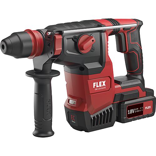 Cordless hammer drill and chisel FLEX CHE 2-26 18.0-EC 18V & 2x 5.0 Ah batteries and charger