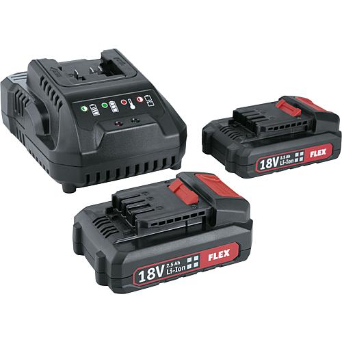 Kit de batteries, 18 V, 2 x batteries 2,5 Ah Li-Ion + 1 x chargeur Standard 1