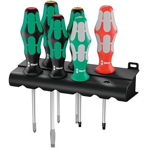 Screwdriver set, slotted, Phillips, square socket, laser tip, 6-piece Standard 1