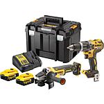 DeWALT, DCK2080P2T-QW 2-piece battery set incl. impact drill, angle grinder, 2x 5.0 Ah and charger