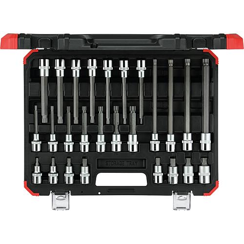 Socket wrench inserts 1/2" serrated XZN, 26-piece Standard 1