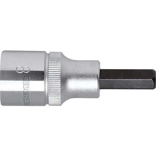 Screwdriver insert 1/2" hexagonal socket, metric, short Standard 1