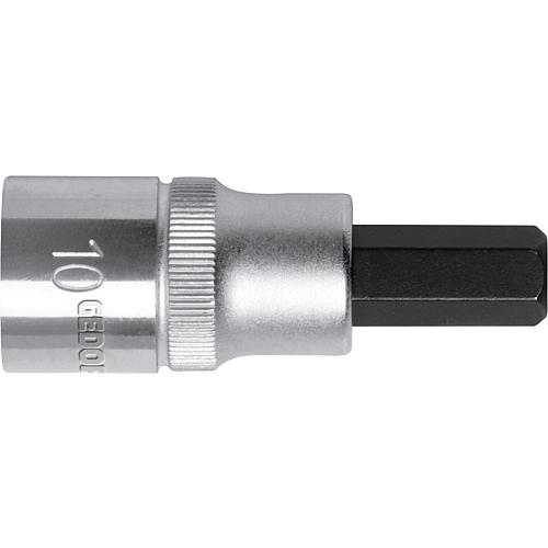 Screwdriver insert 1/2" hexagonal socket, metric, short