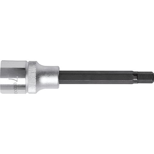 Screwdriver insert 1/2" hexagonal socket, metric, long Standard 1