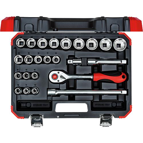 Socket wrench set 1/2", 24-piece Standard 1