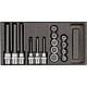 Screwdriver insert set 1/2", in 1/3 foam module, 15-piece Standard 1