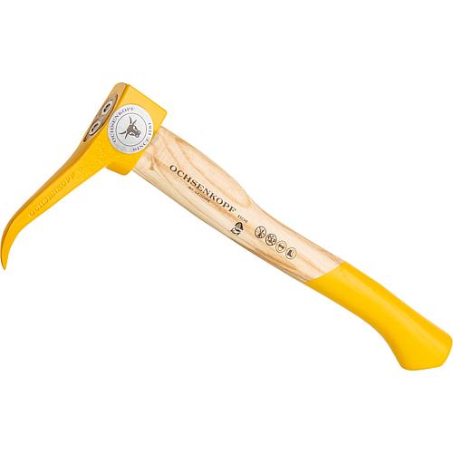 Hand sappie, painted yellow with an ash handle, weight 0.5kg Weight 0.7 kg, length 380 mm