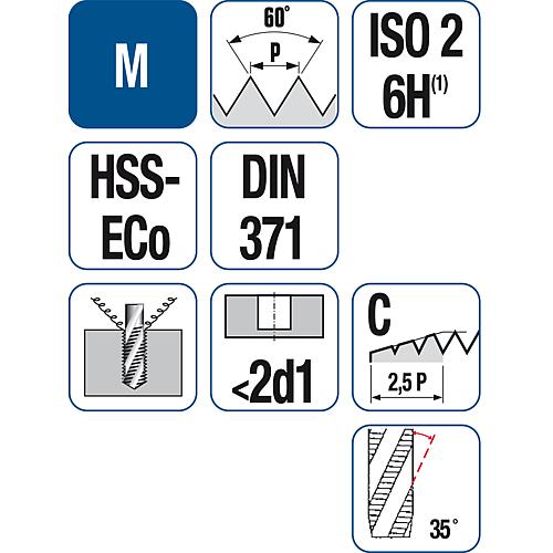 Machine taps DIN 371/DIN376 Piktogramm 1