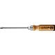 Pozidriv screwdriver with wooden handle, round blade, hex screwdriver key aid