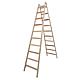 Double rung ladder (wood) working height 4.03 standing height 2.70 length 2.80 steps 2x10