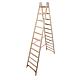 Double rung ladder, wood Working height 4.54 Standing height 2.54 Length 3.20 Steps 2x12