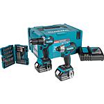 18V MAKITA® DLX2414JX4 cordless set consisting of DTD157Z impact wrench, DHP487Z impact drill and 38-piece drill bit set