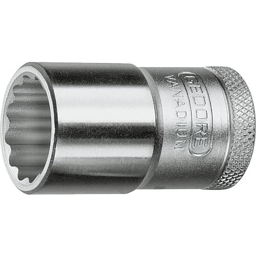 Socket wrench insert 1/2", double-hex, metric, short