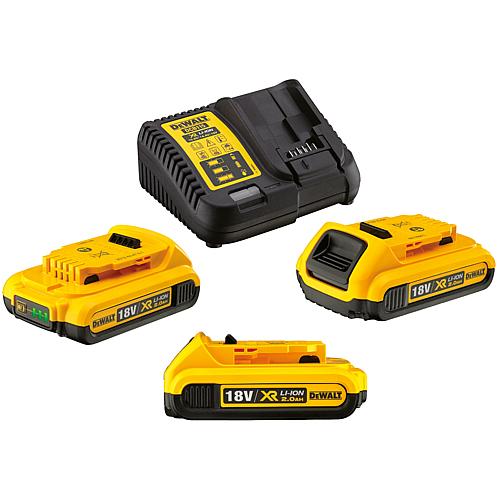 Original Li-ion battery starter set Dewalt 18V 3x2.0 Ah Li-ion batteries and charger