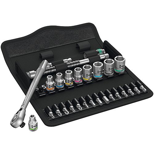 Ratchet set Zyklop, 1/4”, 28-piece, ratchet with switch lever Standard 1