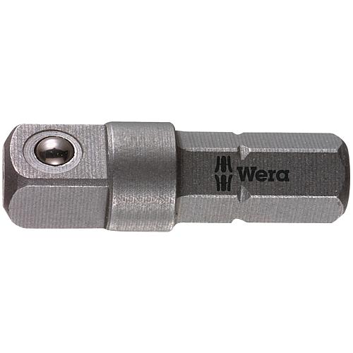 Tool shaft (connector) 870/1 WERA, 1/4” external square output, 1/4” external hex drive Standard 1