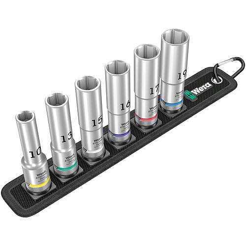 Socket wrench set WERA, 1/2”, 6-piece, for hex socket, long Standard 1