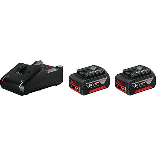 Battery set 18 V, 2 x 4.0 Ah batteries and charger Standard 1