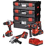 Pack machines sans fil, 18 V, 3 pièces, 3 x batterie 5,0 Ah, 1 x chargeur et 3 x mallette de transport