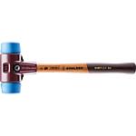 SIMPLEX soft-face hammer with malleable cast iron body and wooden shaft, TPE-soft