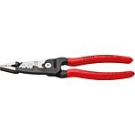 Multifunctional electrician's pliers, length 200 mm, burnished, plastic-coated handles