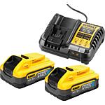 Kit batterie DCB1104H2-QW, 18 V, 2 x 5,0 Ah Li-Ion Powerstack batteries + 1 x chargeur