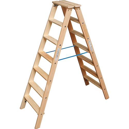 Double step ladder (wood), Krause 2x7 steps, 818447