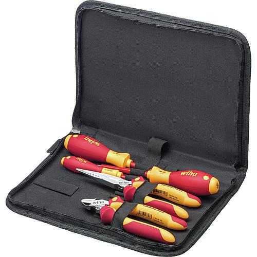 Tool set Wiha® screwdriver, diagonal cutters, needle nose pliers, 5-piece, with tool folder